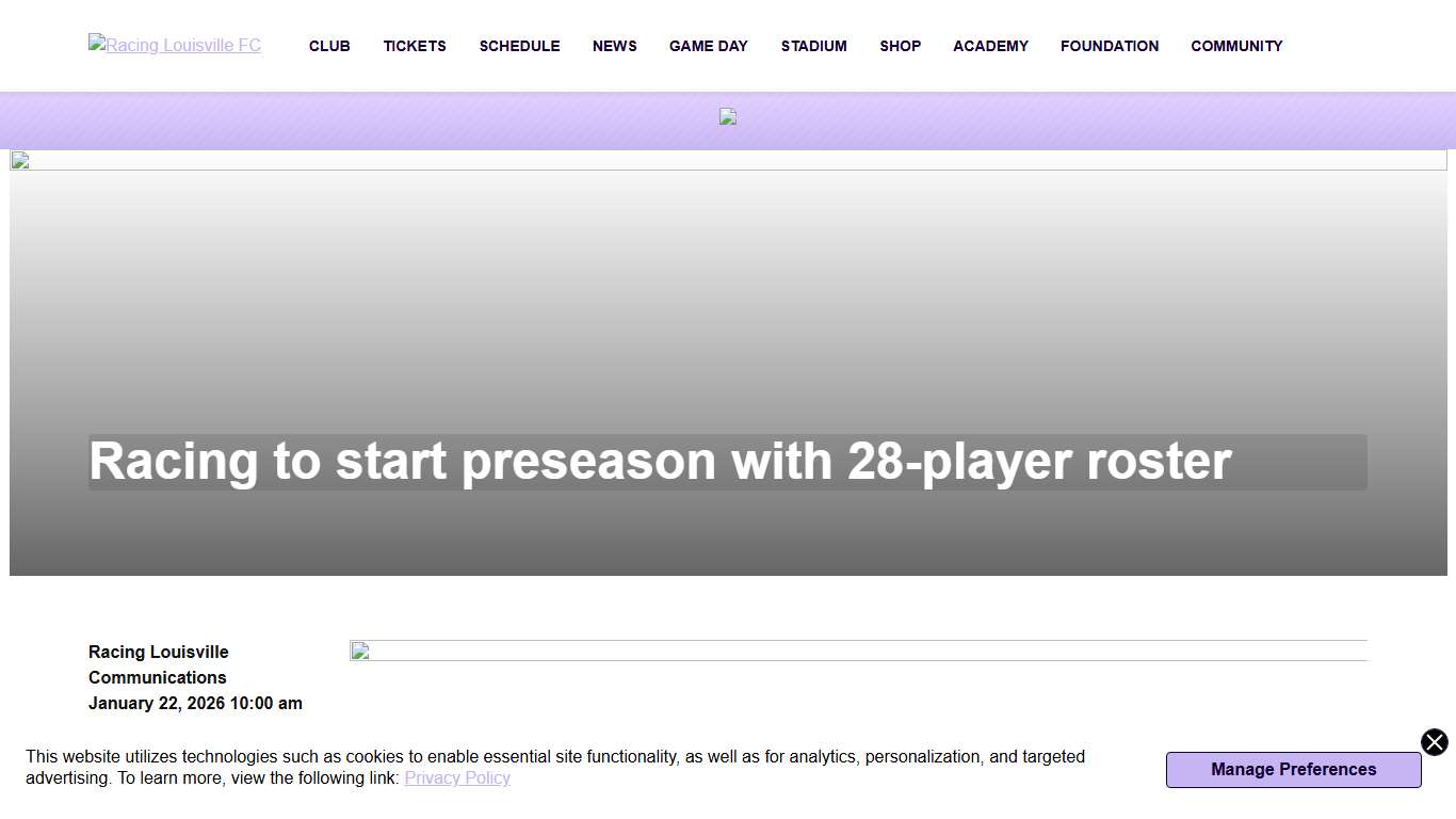 Racing to start preseason with 28-player roster - Racing Louisville FC